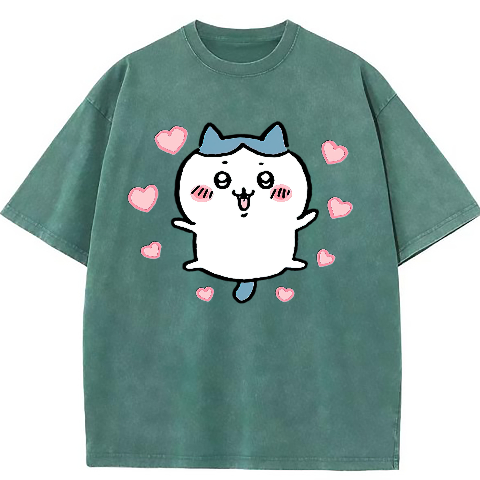（画像用） ちいかわ ハチワレ Chii-kawa hachiware 綿100% ヴィンテージ風 半袖Tシャツ（フロントプリント）